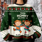 Personalized This Mommy Belongs To Ugly Sweater - Custom Family Christmas Sweater