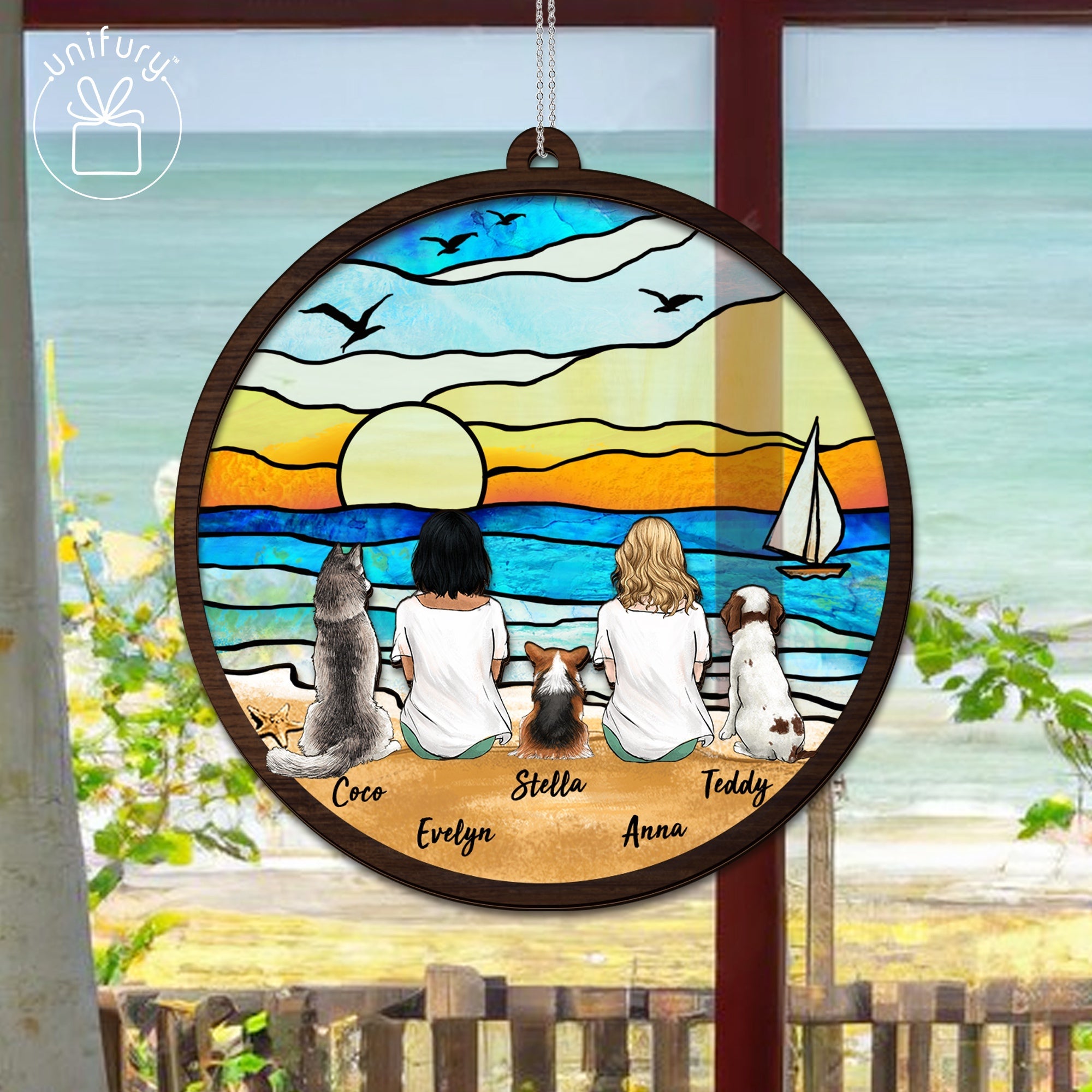 Beach Suncatcher Ornament - Personalized Dog Cat Gifts - Christmas Pet Lovers Secondary image