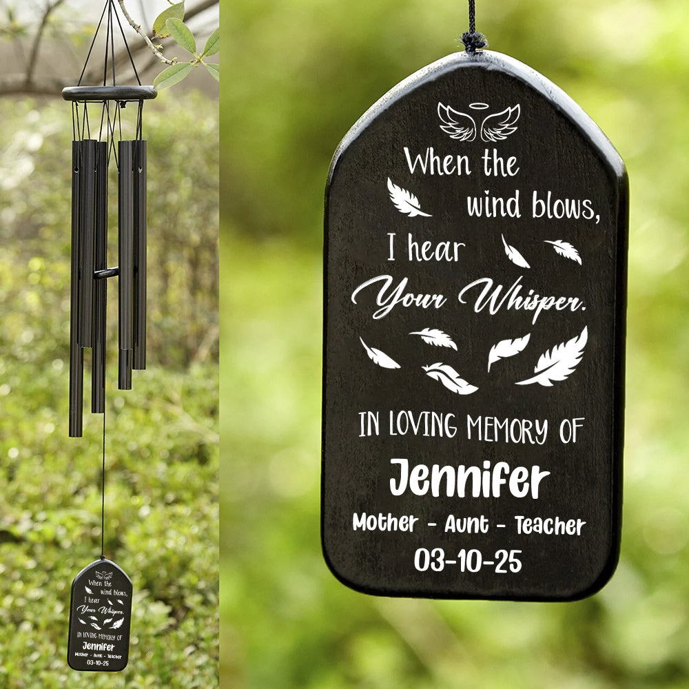 Custom Pet Memorial Wind Chimes - When The Wind Blows I Hear Your Whisper Main image