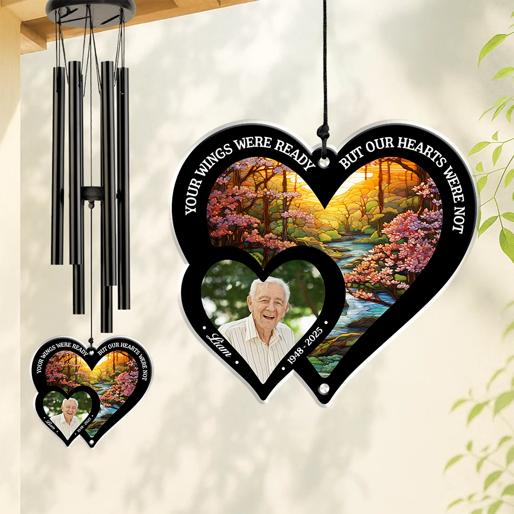 Custom Photo Memorial Wind Chimes - Hear The Wind And Think Of Me Secondary image