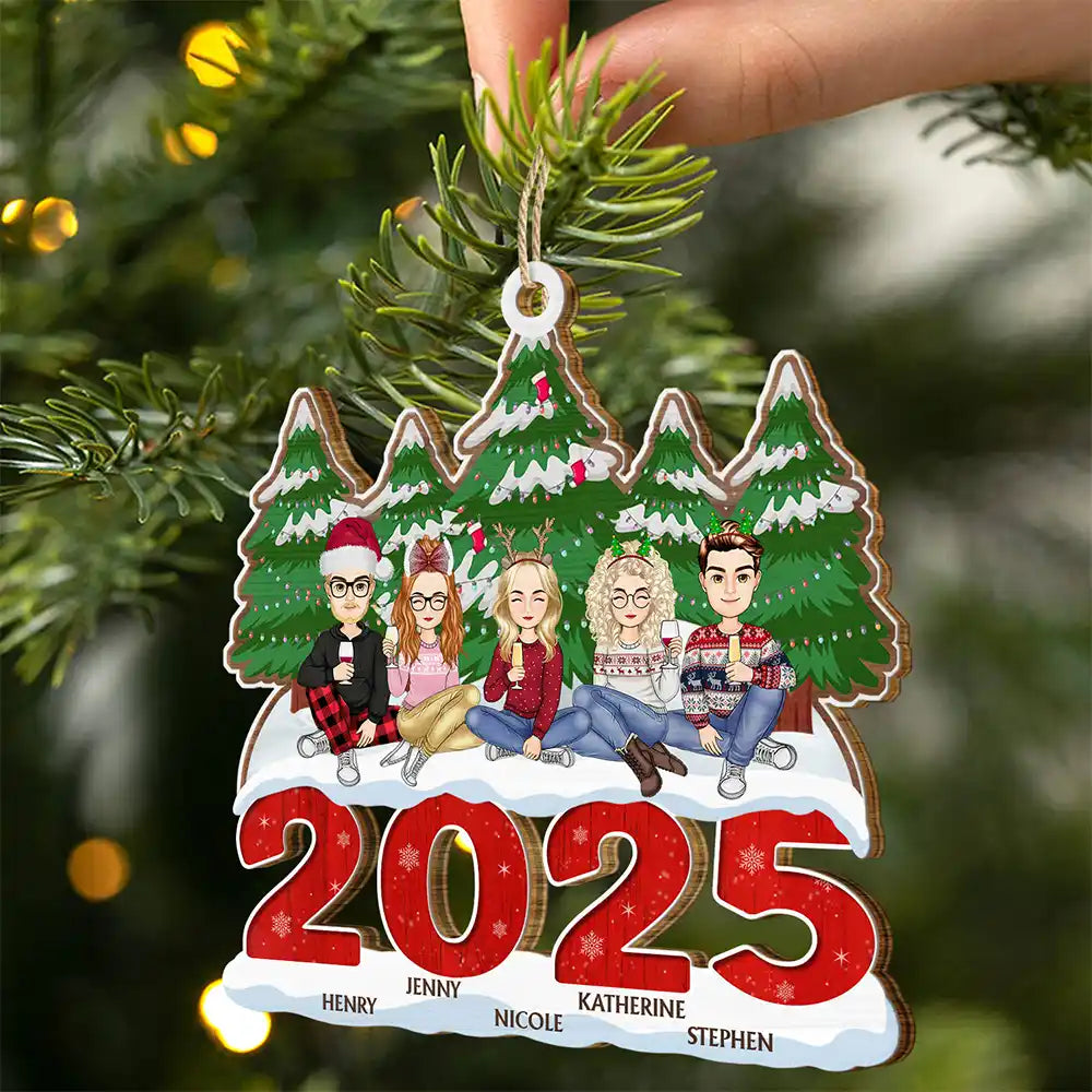 2025 Christmas Family A Whole Lot Of Love - Personalized Wooden Cutout Ornament Secondary image