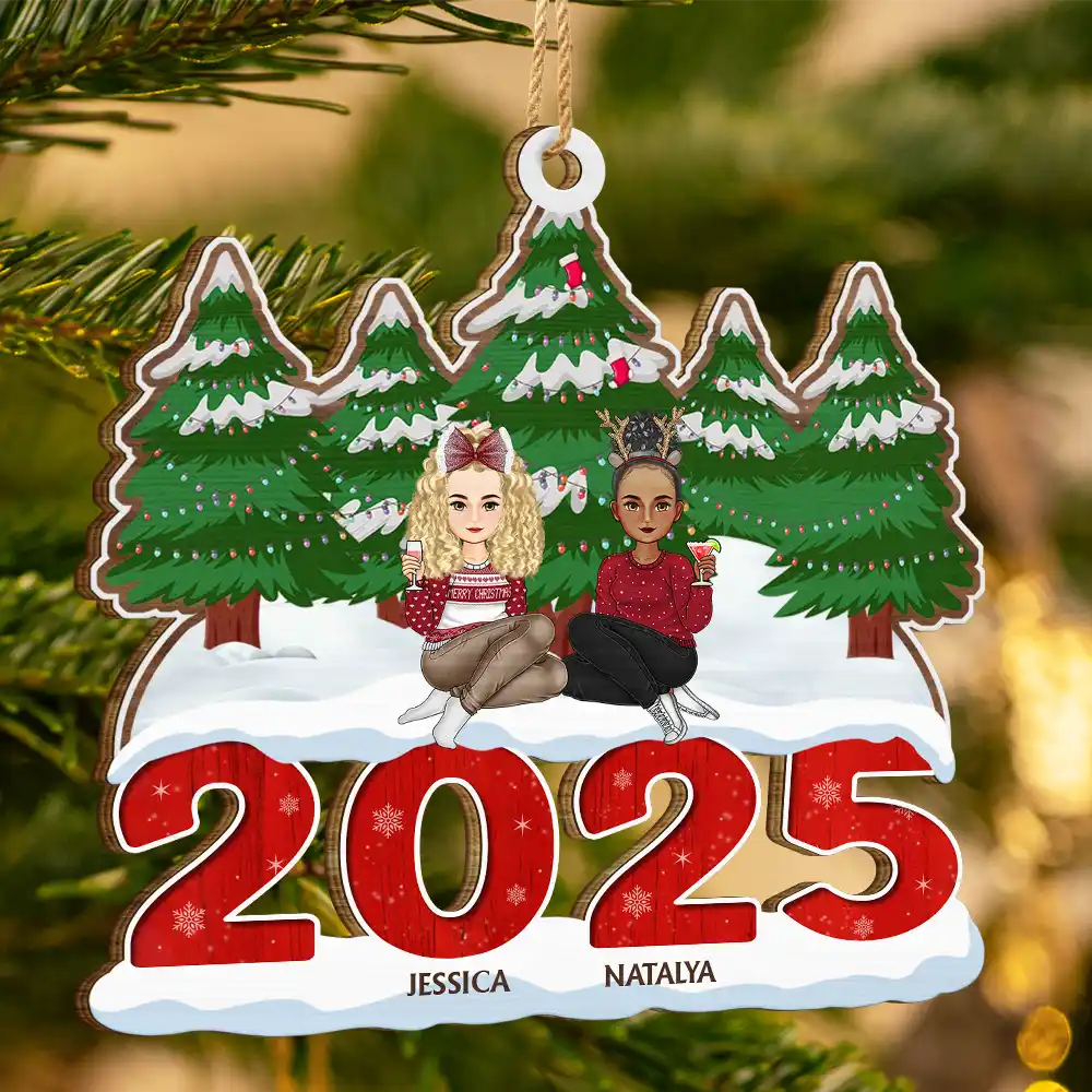 2025 Christmas Family A Whole Lot Of Love - Personalized Wooden Cutout Ornament