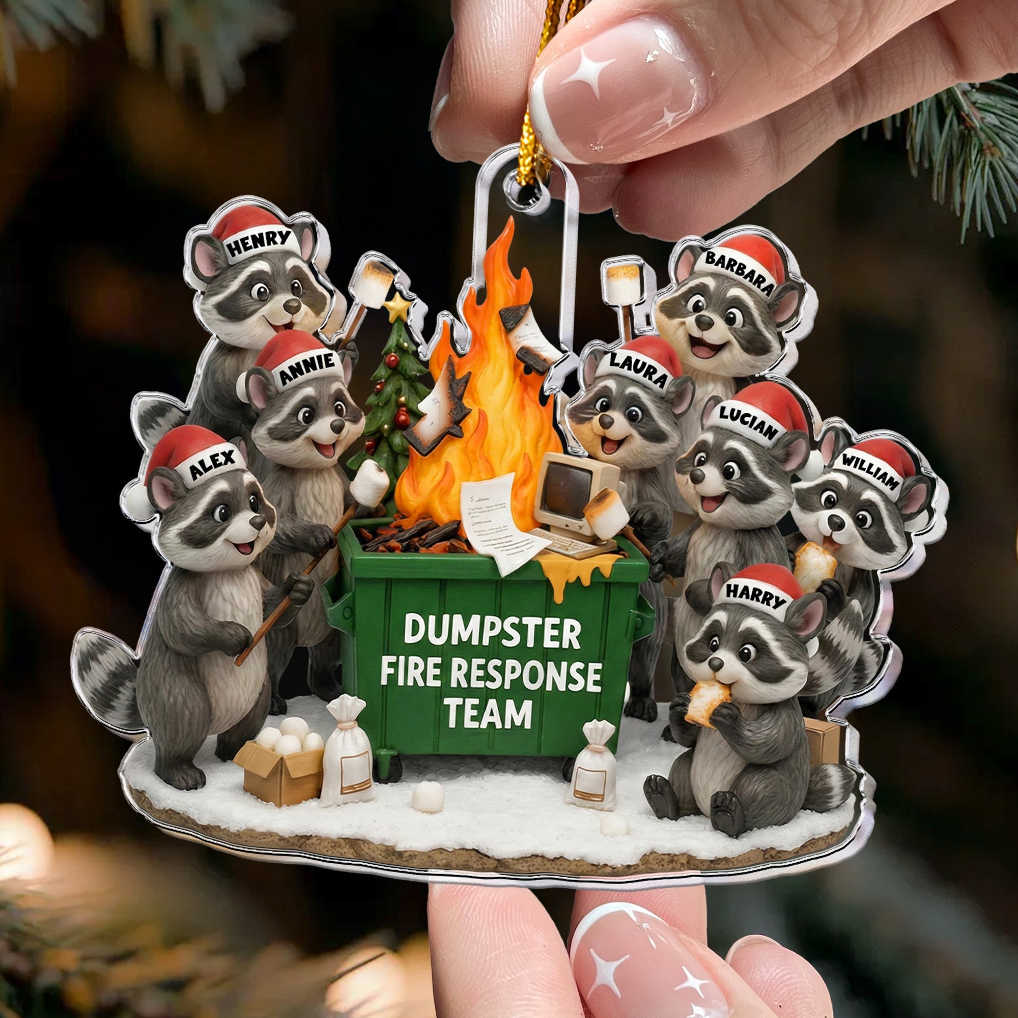 2025 Dumpster On Fire Response Team - Funny Coworker Gift - Personalized Acrylic Ornament