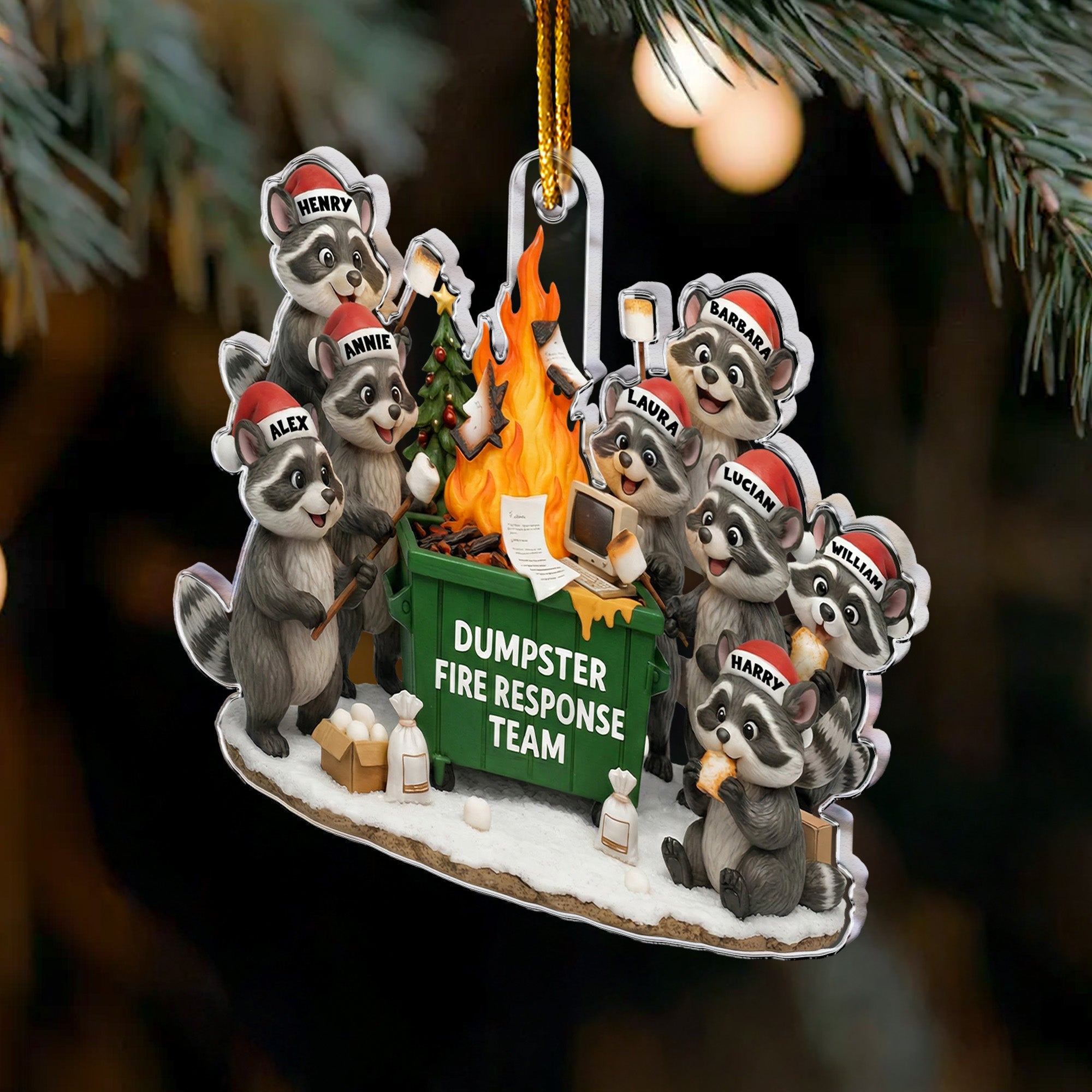 2025 Dumpster On Fire Response Team - Funny Coworker Gift - Personalized Acrylic Ornament