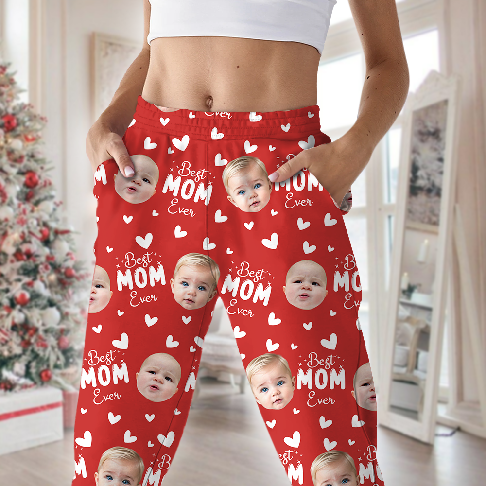 Custom Face Cute Best Dad Ever - Sweatpants For Father's Day Gift Main image