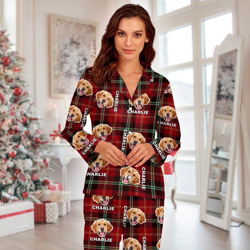 Custom Pet Photo Flannel Style - Personalized Pajamas For Dog Cat Lovers