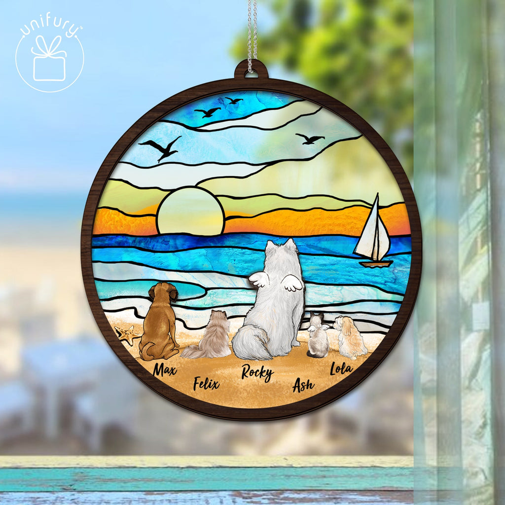 Beach Suncatcher Ornament - Personalized Dog Cat Gifts - Christmas Pet Lovers