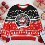 Custom Photo Human Belongs To Cat - Ugly Christmas Sweater For Pet Lovers