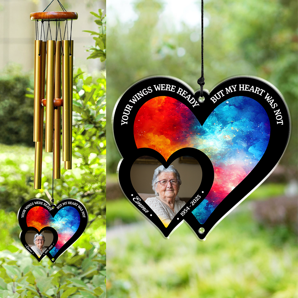 Custom Photo Memorial Wind Chimes - Hear The Wind And Think Of Me