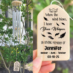 Custom Pet Memorial Wind Chimes - When The Wind Blows I Hear Your Whisper