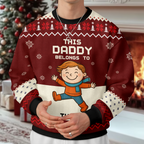 Personalized This Mommy Belongs To Ugly Sweater - Custom Family Christmas Sweater