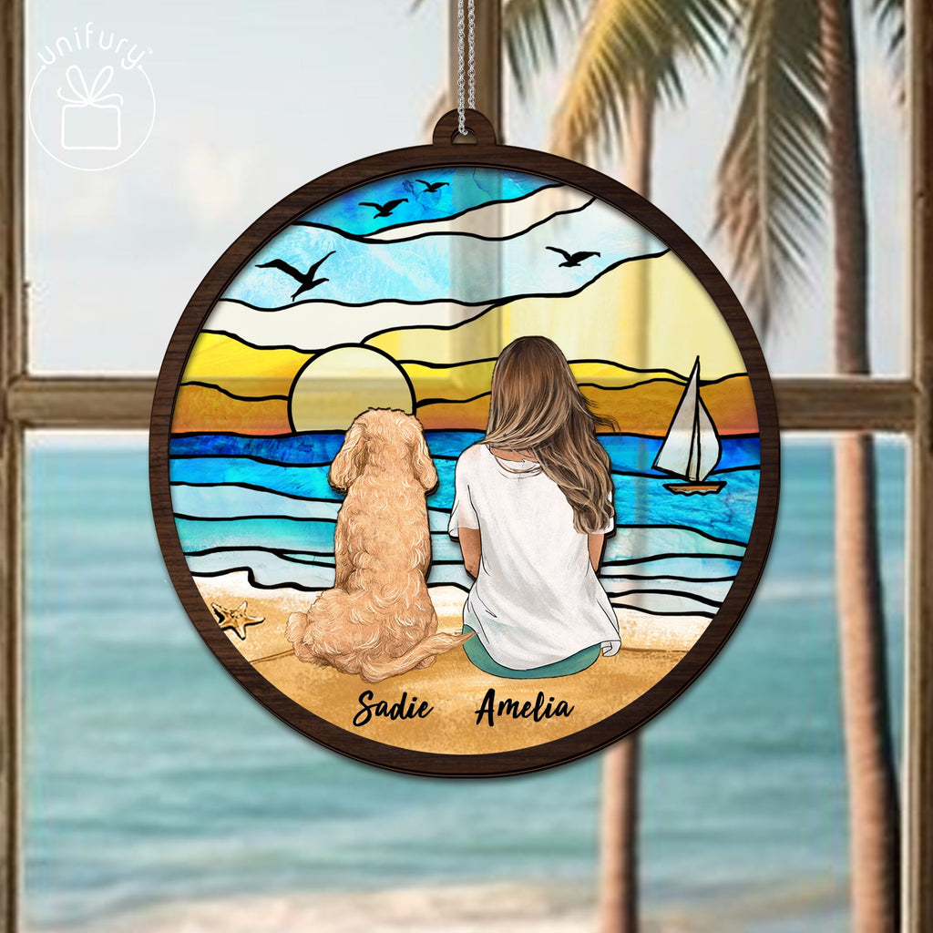 Beach Suncatcher Ornament - Personalized Dog Cat Gifts - Christmas Pet Lovers