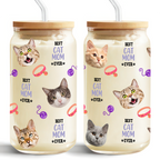 Custom Dog Cat Photo - Best Dog Cat Mom Ever - Personalized Glass Can