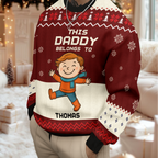 Personalized This Mommy Belongs To Ugly Sweater - Custom Family Christmas Sweater