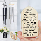 Custom Pet Memorial Wind Chimes - When The Wind Blows I Hear Your Whisper