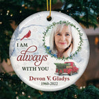 Custom Memorial Ceramic Ornament - We're Never Far Apart | Personalized Photo Gift