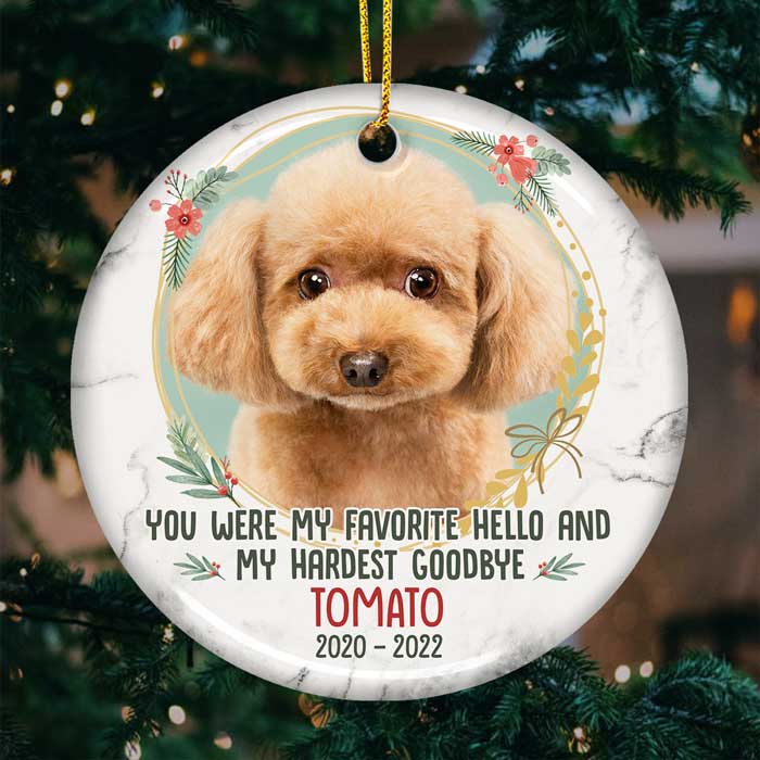 Custom Pet Memorial Ceramic Ornament - You Were My Favorite Hello And My Hardest Goodbye Main image