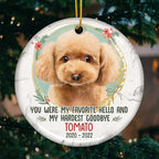 Custom Pet Memorial Ceramic Ornament - You Were My Favorite Hello And My Hardest Goodbye