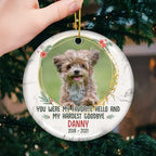 Custom Pet Memorial Ceramic Ornament - You Were My Favorite Hello And My Hardest Goodbye