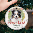 Custom Pet Memorial Ceramic Ornament - Forever Loved | Personalized Photo Gift