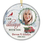Custom Memorial Ceramic Ornament - We're Never Far Apart | Personalized Photo Gift