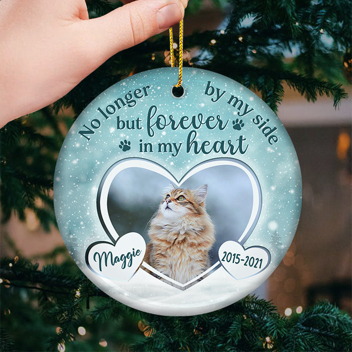 Custom Memorial Ceramic Ornament - No Longer By Our Side | Personalized Photo Gift Secondary image