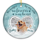 Custom Memorial Ceramic Ornament - No Longer By Our Side | Personalized Photo Gift