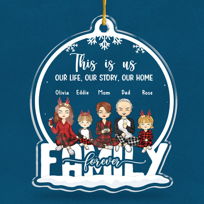 Custom Photo Snow Globe Acrylic Ornament - All Hearts Come Home For Christmas | Personalized Gift