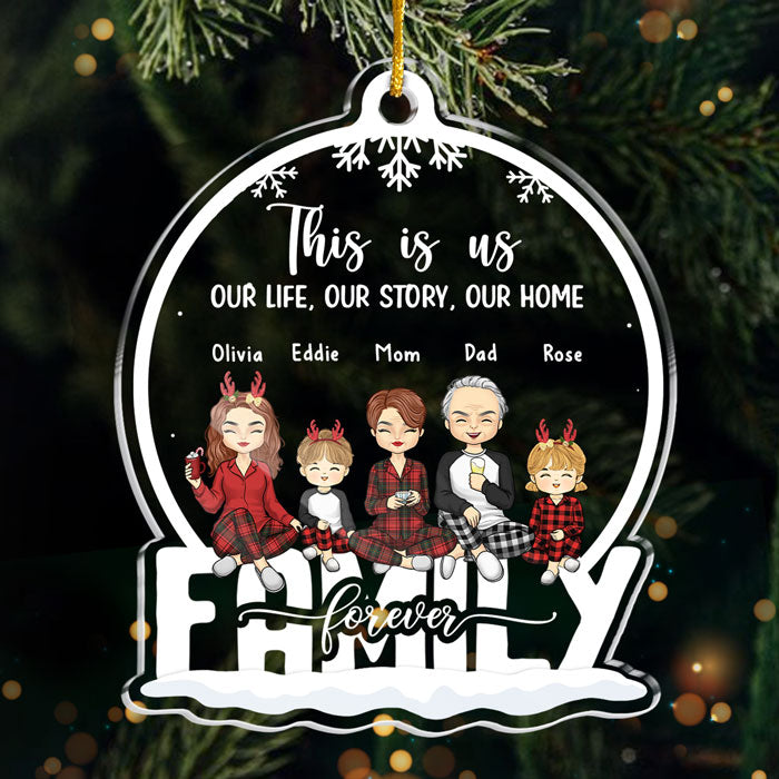 Custom Photo Snow Globe Acrylic Ornament - All Hearts Come Home For Christmas | Personalized Gift