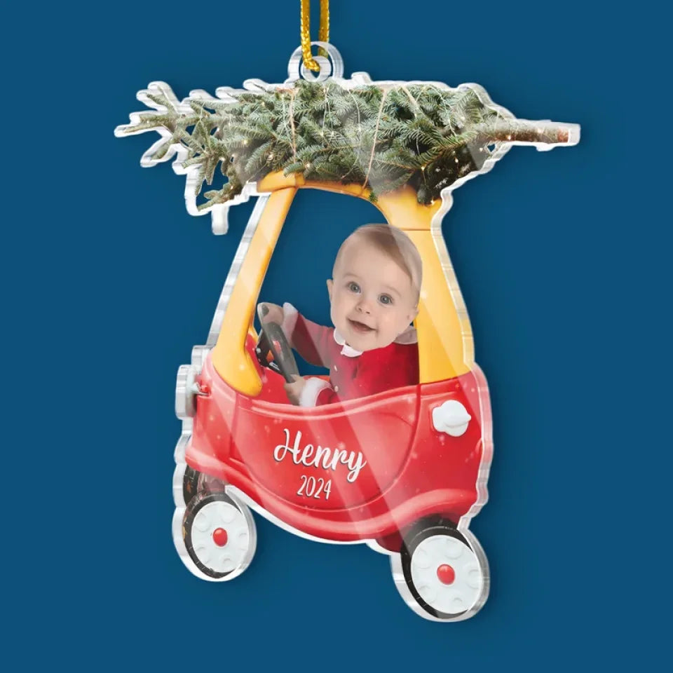 Custom Photo Baby Acrylic Ornament - Celebrating The Season With Our Littlest Reason | First Christmas