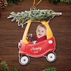 Custom Photo Baby Acrylic Ornament - Celebrating The Season With Our Littlest Reason | First Christmas