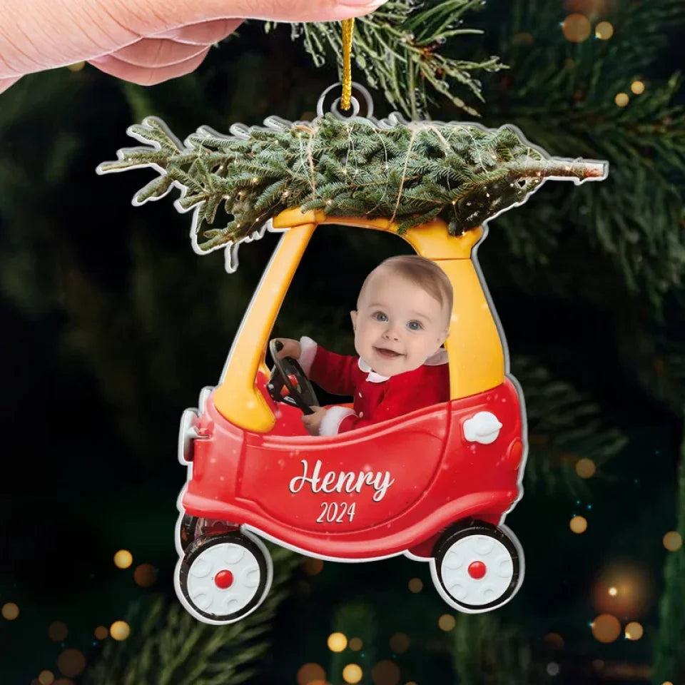 Custom Photo Baby Acrylic Ornament - Celebrating The Season With Our Littlest Reason | First Christmas