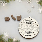 Custom Long Distance 2-Layer Wood Ornament - We Will Always Be Connected By Heart | Personalized Gift