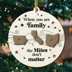 Custom Long Distance 2-Layer Wood Ornament - We Will Always Be Connected By Heart | Personalized Gift