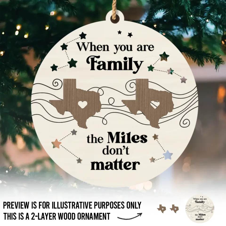 Custom Long Distance 2-Layer Wood Ornament - We Will Always Be Connected By Heart | Personalized Gift Secondary image