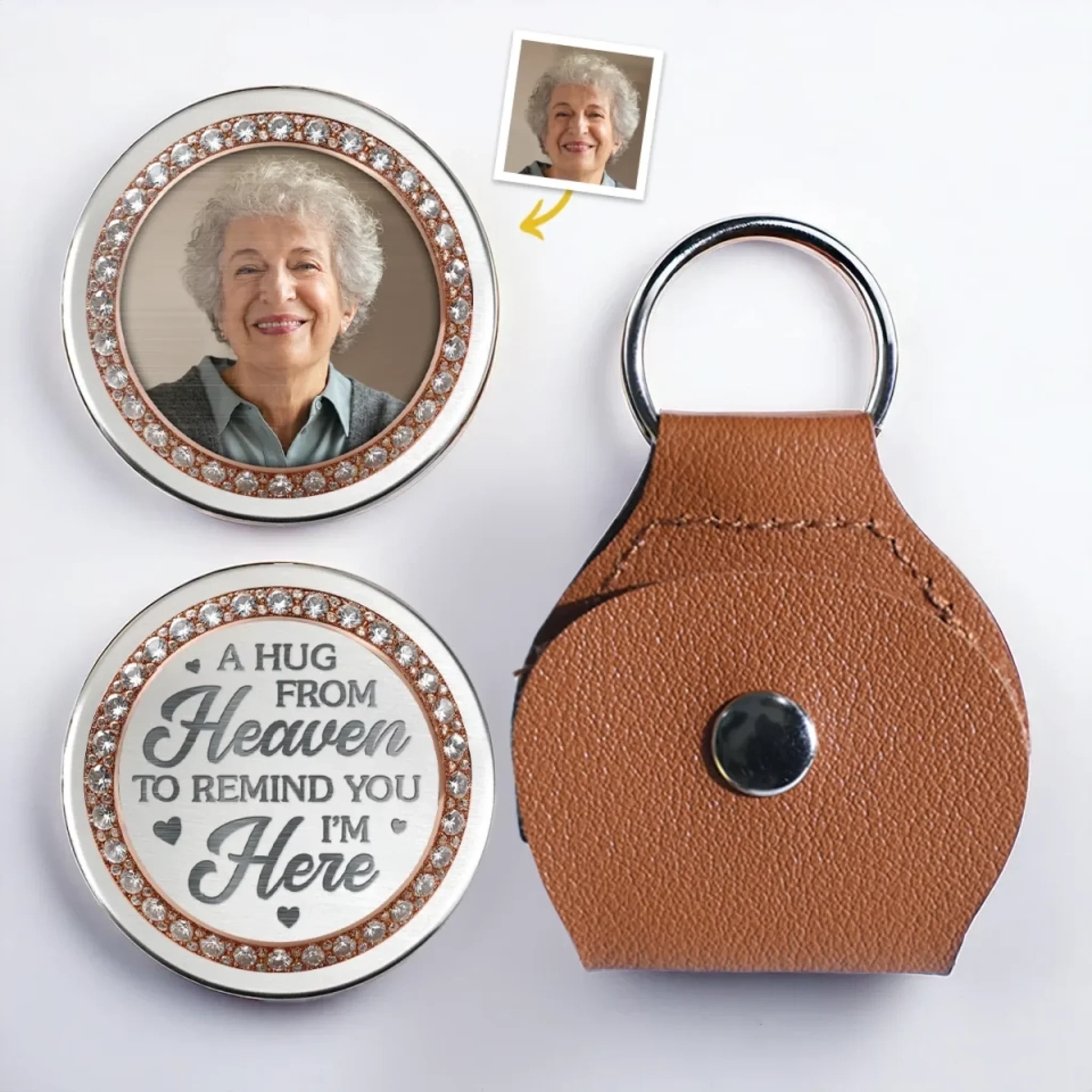 Custom Photo Pocket Hug - Personalized Memorial Sympathy Gifts For Loss Of Mom, Dad - In My Heart, Always With You Main image