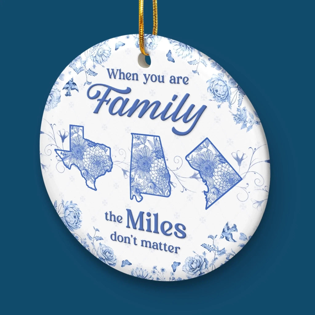 Custom Long Distance Ceramic Ornament - No Map Can Measure Love | Personalized Gift