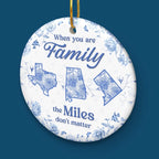 Custom Long Distance Ceramic Ornament - No Map Can Measure Love | Personalized Gift