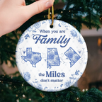 Custom Long Distance Ceramic Ornament - No Map Can Measure Love | Personalized Gift