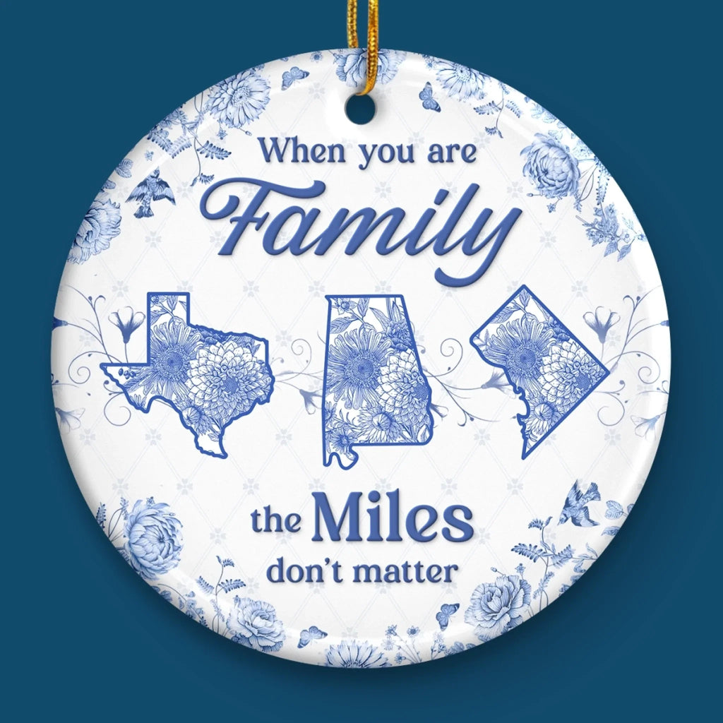Custom Long Distance Ceramic Ornament - No Map Can Measure Love | Personalized Gift