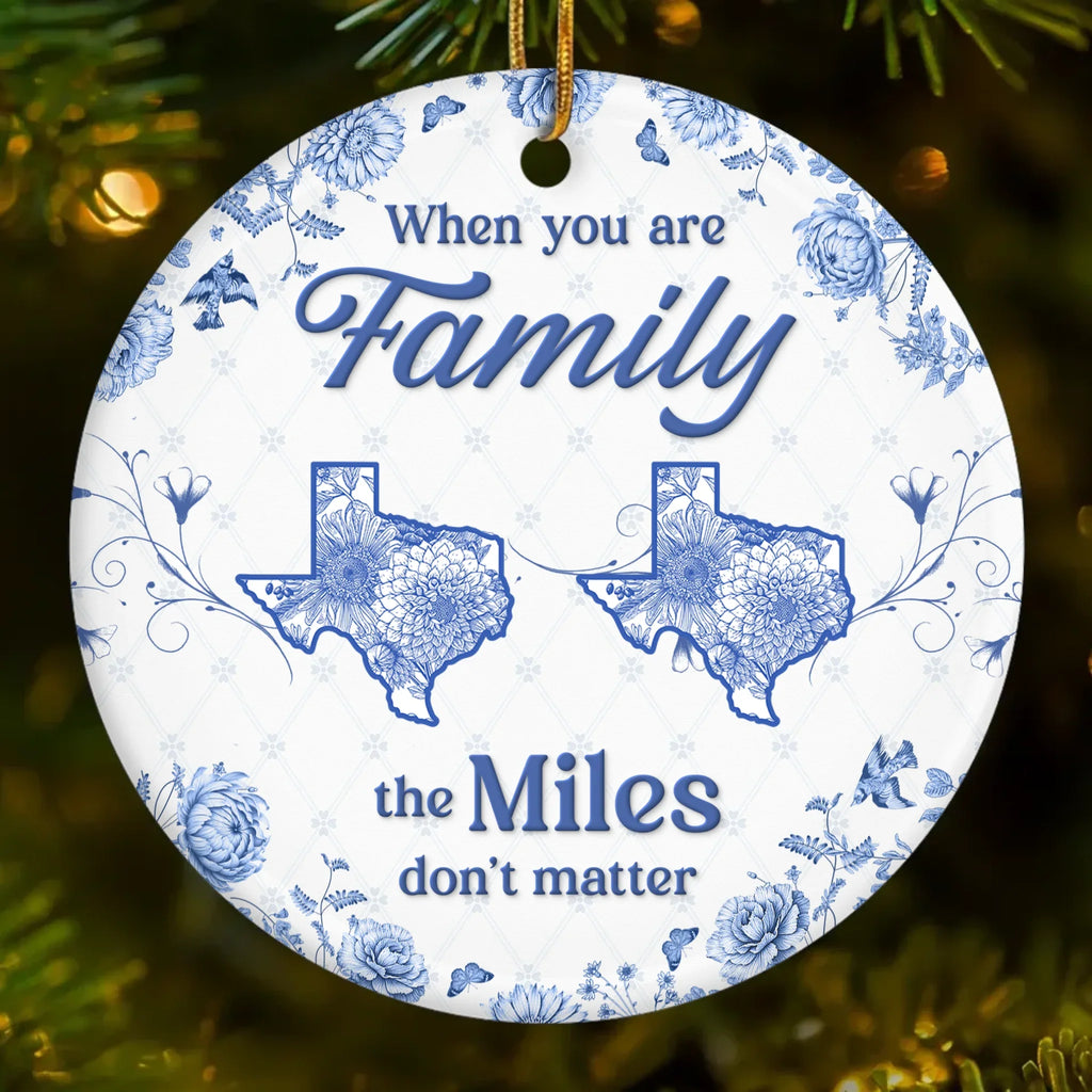 Custom Long Distance Ceramic Ornament - No Map Can Measure Love | Personalized Gift