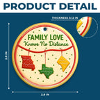 Custom Long Distance Ceramic Ornament - No Matter The Map Love Connects Us