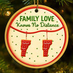 Custom Long Distance Ceramic Ornament - No Matter The Map Love Connects Us