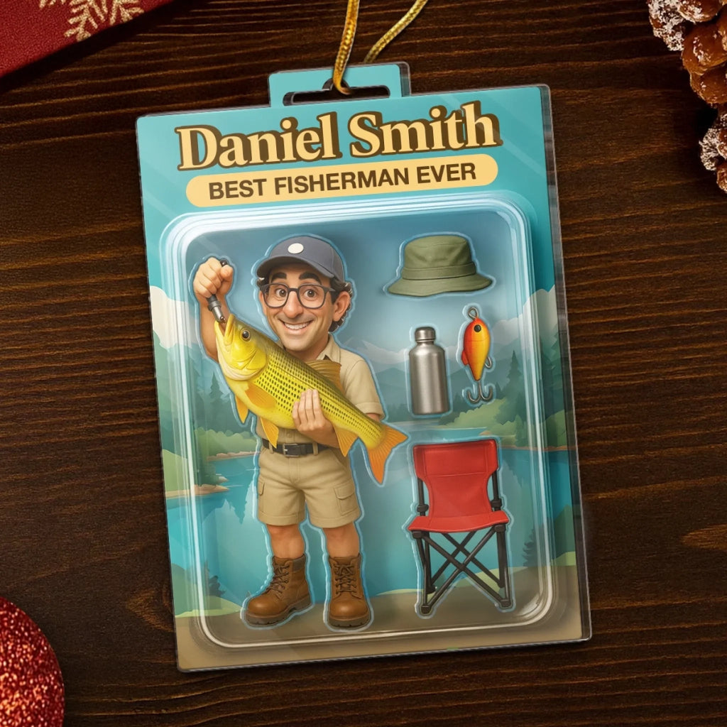 Custom Photo Fishing Acrylic Ornament - Peaceful Days By The Water Gift