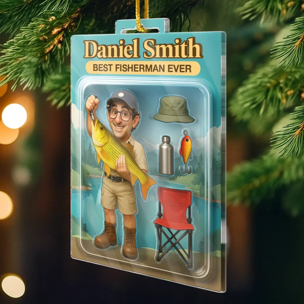 Custom Photo Fishing Acrylic Ornament - Peaceful Days By The Water Gift