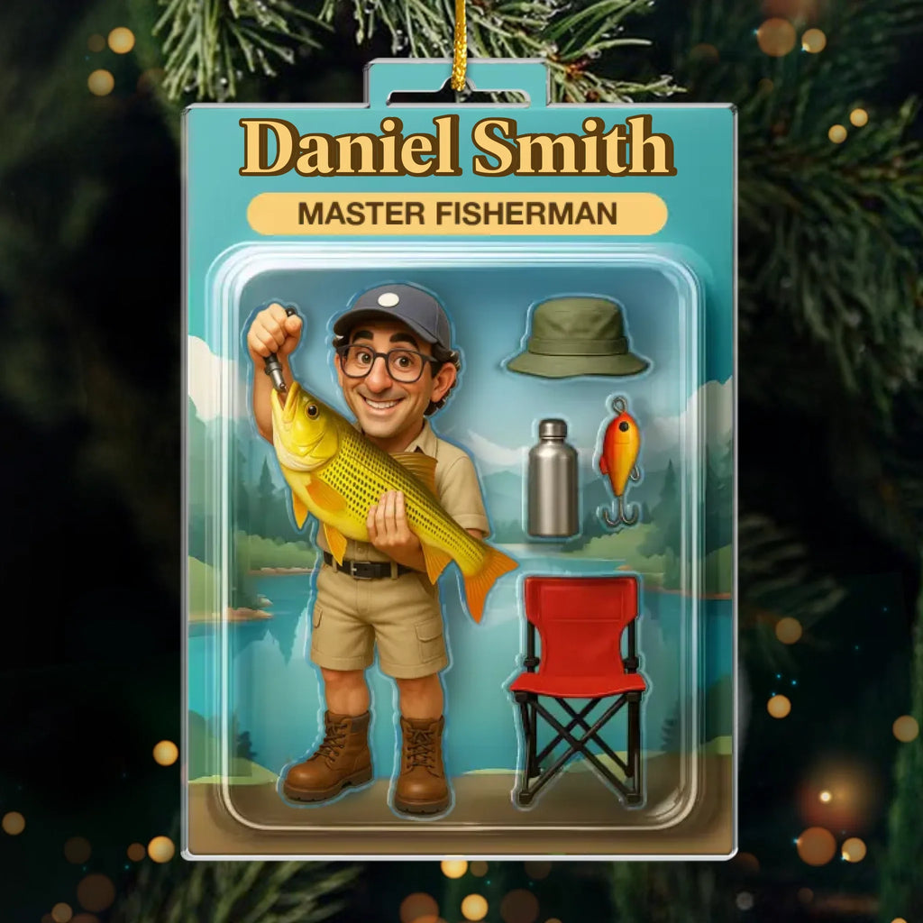 Custom Photo Fishing Acrylic Ornament - Peaceful Days By The Water Gift