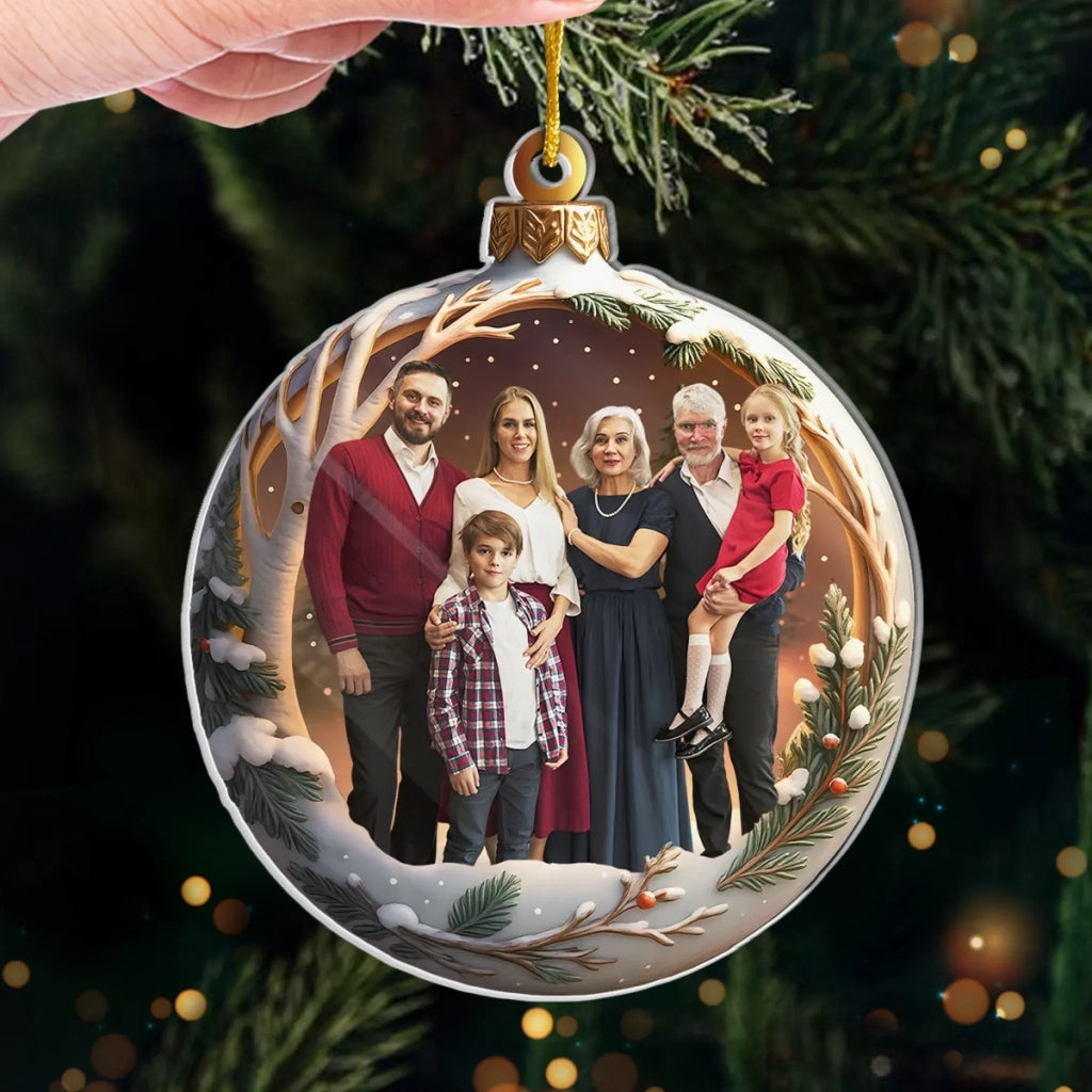 Custom Photo Acrylic Ornament - Family Makes Christmas Magical | Personalized Gift
