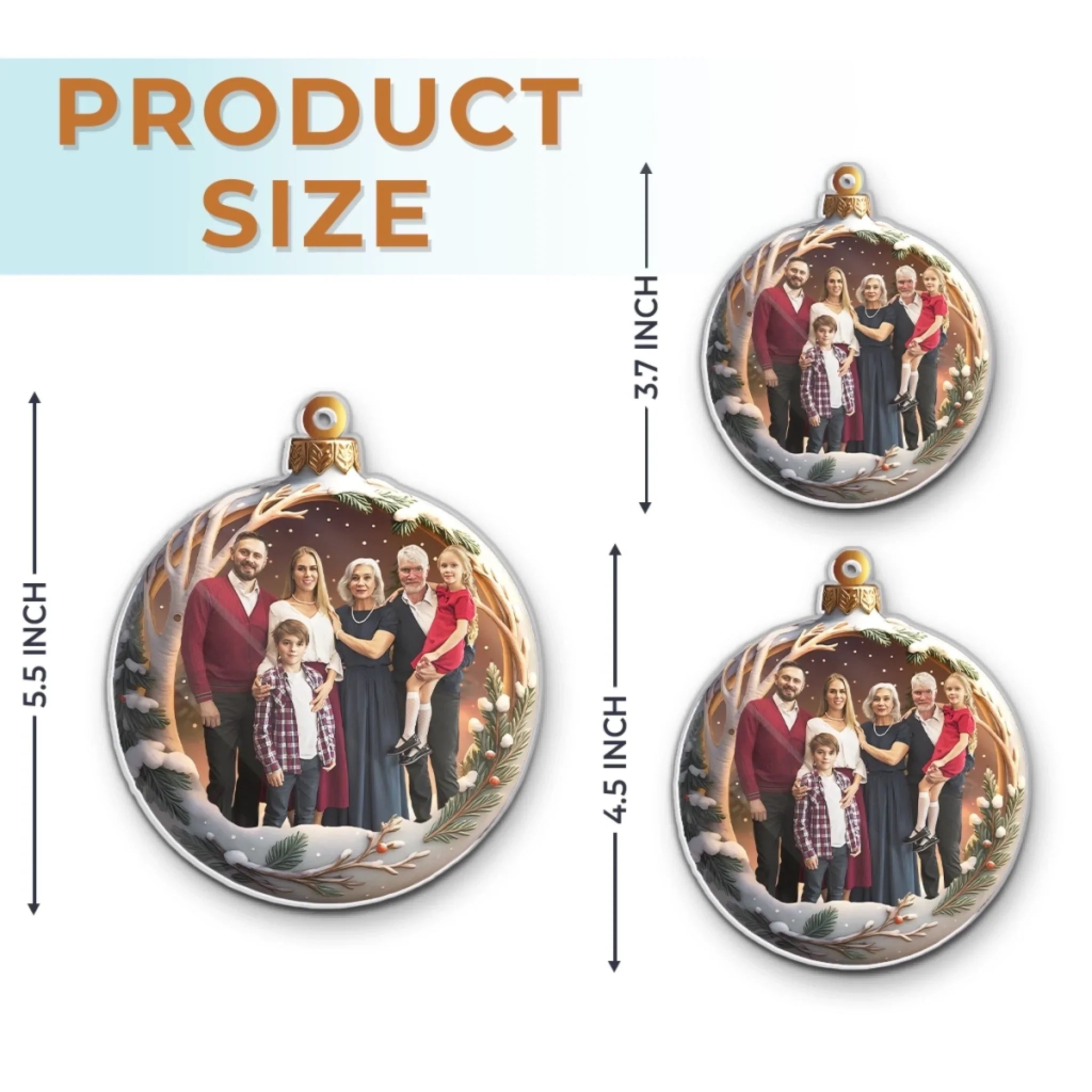 Custom Photo Acrylic Ornament - Family Makes Christmas Magical | Personalized Gift