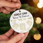 Custom Long Distance Ceramic Ornament - Love Stays Close Across Miles | Personalized Gift