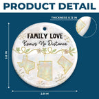 Custom Long Distance Ceramic Ornament - Love Stays Close Across Miles | Personalized Gift